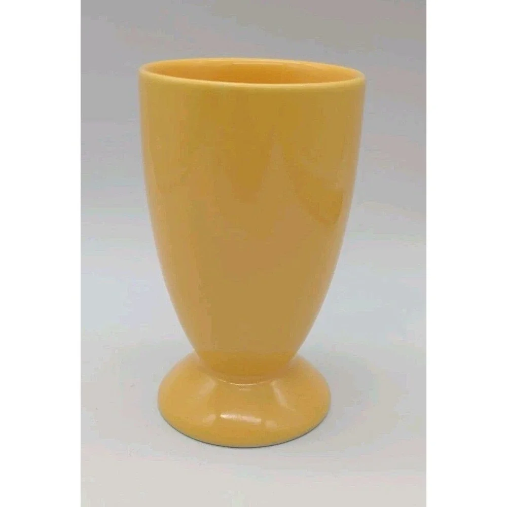 VTG Crate & Barrel Francfranc Yellow Pottery Tumblers Footed Cup Replacement